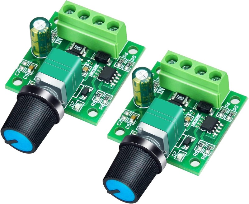 ALEDECO PWM Low Voltage DC Motor Speed Controller 1.8V 3V 5V 6V 12V 2A 24W Adjustable Driver Switch 2Pack - Image 1